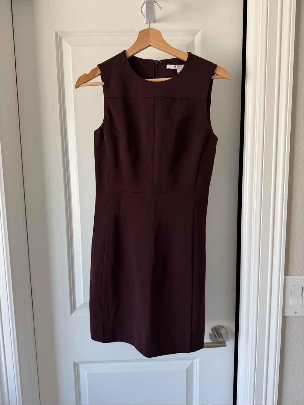 Diane Von Furstenberg Sleeveless Midi Dress in Dark Brown